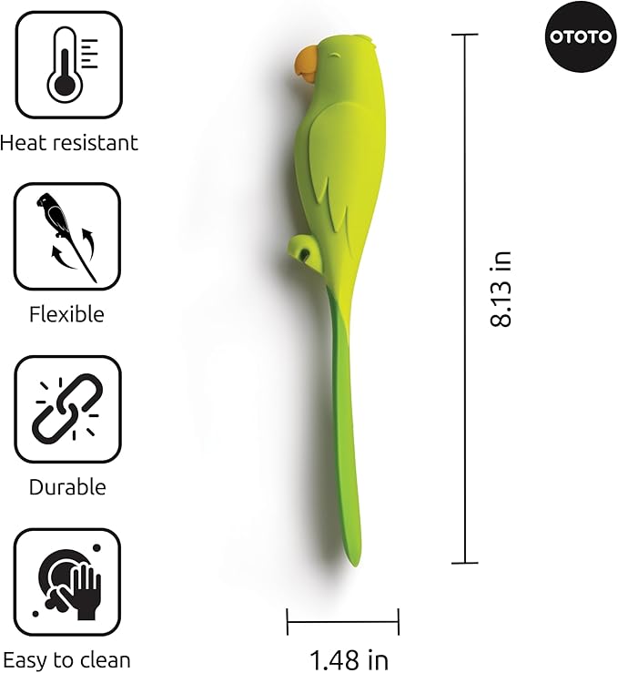 OTOTO Jar Scraper Spatula - Silicone Scraper, Cute Kitchen Accessories, Unique Fun Cooking Kitchen Gadgets for Foodies - BPA-free & 100% Food Safe (Parry) - Image 5