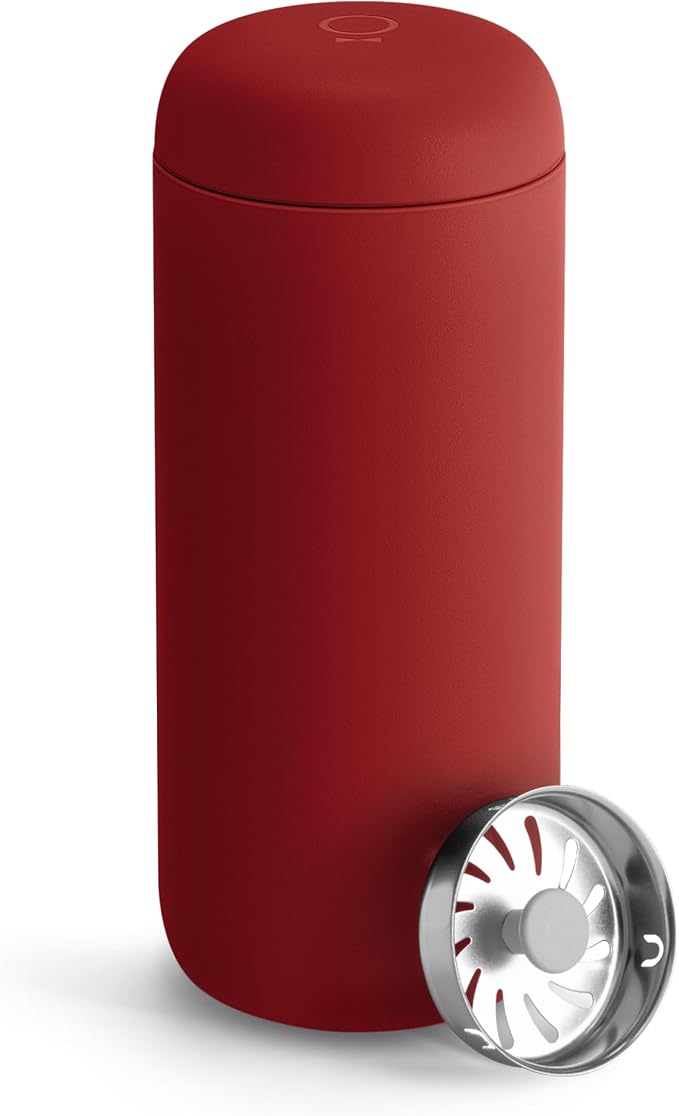Fellow Carter Move Ceramic Lined Travel Coffee Mug 16 oz - Leak-Proof Lid | No Metallic Taste, Dishwasher Safe, Hot 12Hr Cold 24Hr, Stainless Steel Tumbler, BPA-Free, Fits Cup Holders, Red by Unknown