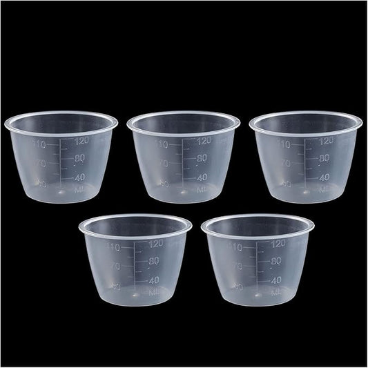 5pcs Plastic Transparent Rice Measuring Cup 120ml Rice Cooker Measuring Cup for Dry and Liquid Ingredients