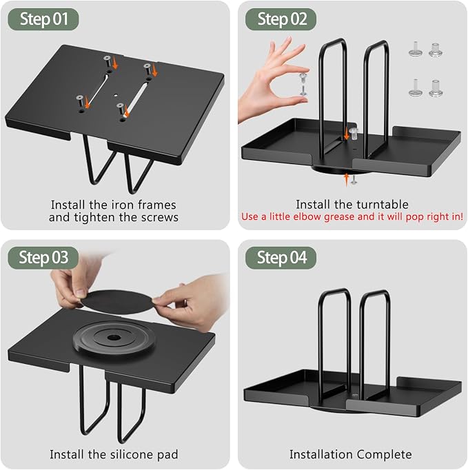 Napkin Holder for Table, Rotating Napkin Dispenser with Salt and Pepper Shakers Storage, Metal Paper Towel Holder for Table, Kitchen Countertop, Dining Table Decor Black Not Including Shakers - Image 5
