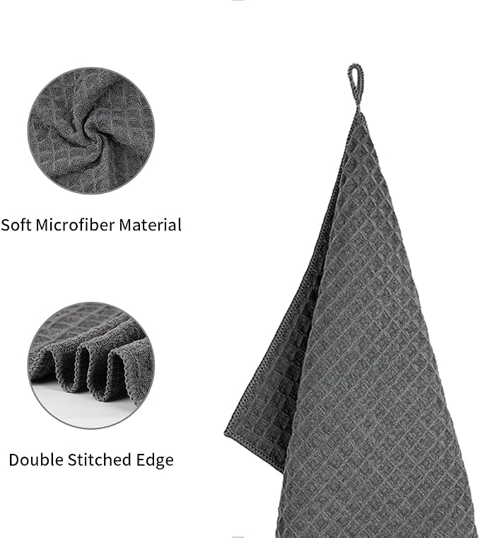 watchget 4 Pack Microfiber Espresso Barista Cleaning Towels, Dark Grey | Professional 12"x12" Lint-free Rags; Highly Absorbent Cleaning Towels for Espresso Steam Wands & Coffee Bar Counters - Image 3
