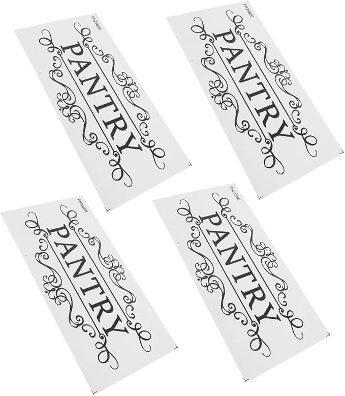 ABOOFAN 4Pcs Removable Pantry Sign Decals for Home Commercial Kitchen Decor Elegant Utility Room Labels Vintage Wall Decoration by ABOOFAN