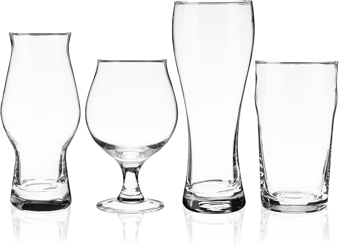 True Beer Glasses Gift Set, Durable Clear Tasting Kit for IPA, Belgian Ales, Wheat Beers, Stouts, Porters, Perfect for Beer Lovers, Home Bar, Birthday Gifts for Men, Set of 4 - Image 6
