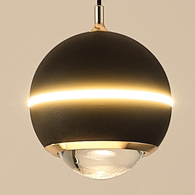 ORANOOR Modern LED Pendant Light Dimmable 36in Crystal Globe LED Chandelier | Black & Gold Dining Room Hanging Light Fixtures, Kitchen Island Linear Globe Pendant Lighting for Dining Table (3500lm) - Image 6