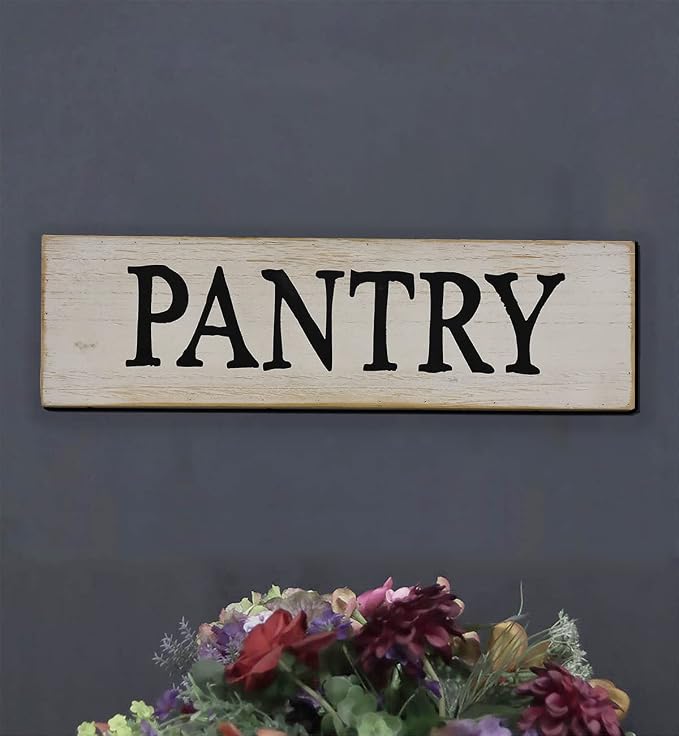 Pantry Whitewashed Wood Wall Sign, Rustic Farmhouse Wall Hanging Decor, 15.75 x 1 x 4.5 Inches - Image 4