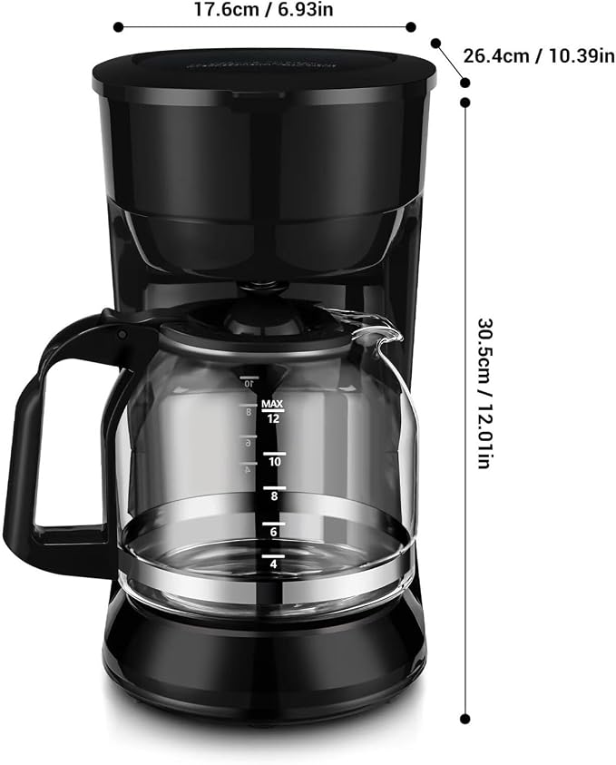 Coffee Makers, 12-Cup Coffee Machines with Reusable Filter | Removable Filter Basket, Keep Hot(5-Cup) - Image 3