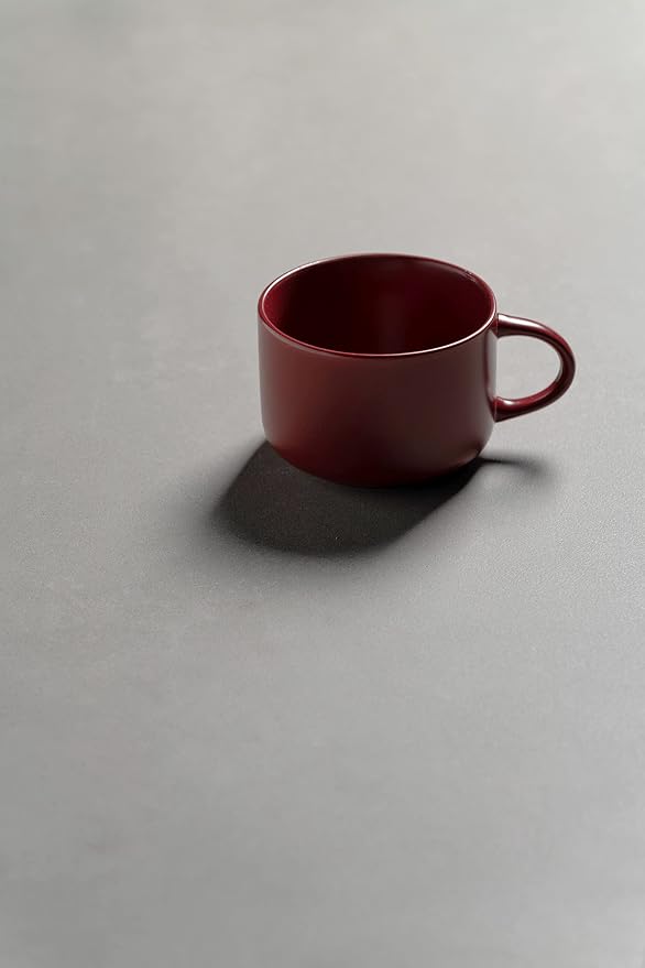 10 Strawberry Street Wazee Matte 4.75"/22 oz Oversized Mug, Set of 6, Red - Image 5