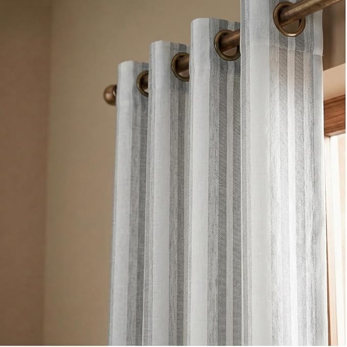Urban Villa Cotton Grommet Curtains 52x84 (2 Panels) Curtis Stripes - Image 9