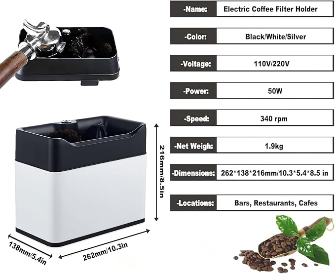 Electric Espresso Knock Box, Automatic Portafilter Cleaner for Espresso and Coffee Puck, Essential Accessories for Home or Commercial Coffee Bar - Image 4