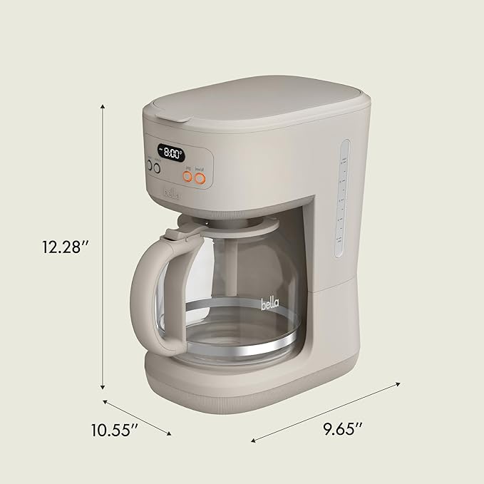 BREW 12-Cup Programmable Coffee Maker with No-Drip Glass Carafe, Oatmilk - Image 8