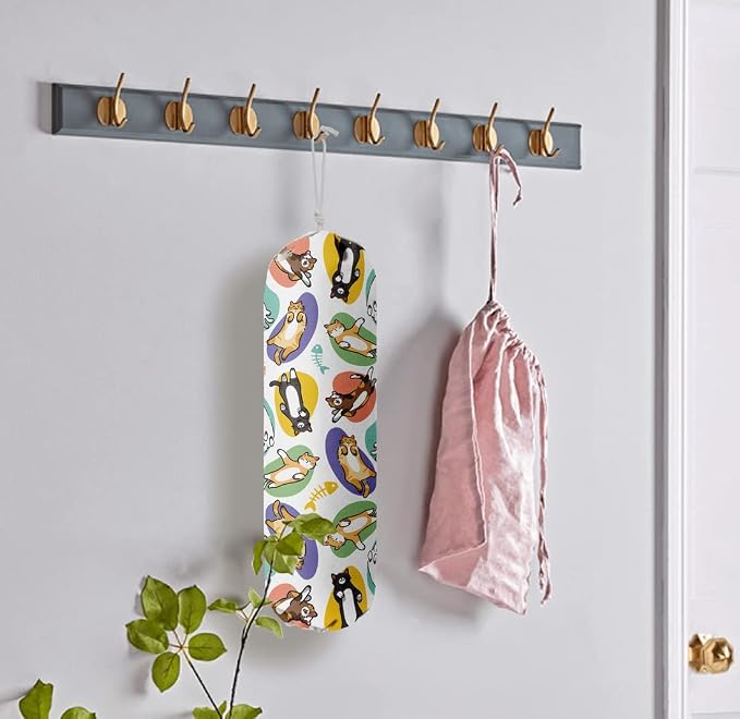 Cat Pattern Grocery Bags Holder Organizer For Shopping Bags，Wall Mount Plastic Bags Storage Container Dispensers, Pet Lovers Home Kitchen Gifts For Family, Friends, Cat Mom, Cat Dad, Women - Image 5