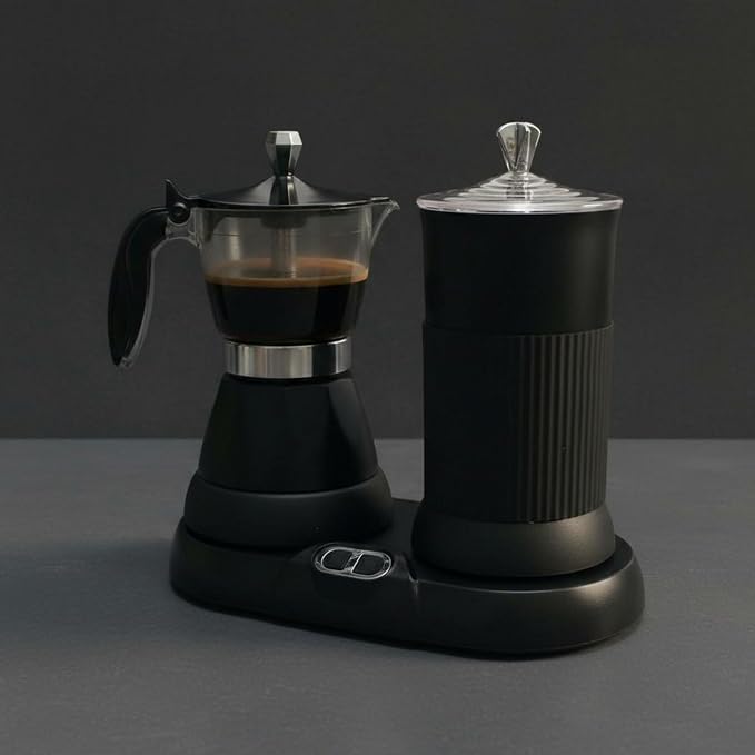 Electric Coffee Maker Espresso Machine Frother Brewer Maker With Fast Heating Performance And Dense Foam Results Suitable for busy mornings work breaks, White - Image 4