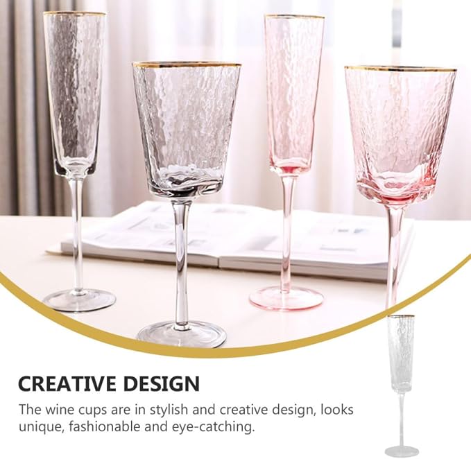 GANAZONO Stylish Golden Glass Sparkling Wine Cup for Wedding Toasting and Party Supplies, Elegant European Style Glassware with No Discoloration for Storing Whiskey - Image 3