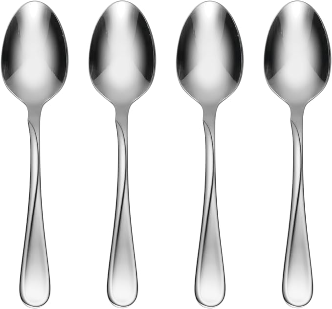 Oneida Flight Teaspoons Silverware Set for 4, Flatware | Mirror finish, dishwasher safe | cutlery set for kitchen and dining, utensil set, kitchen gifts for women, heavy duty by Oneida