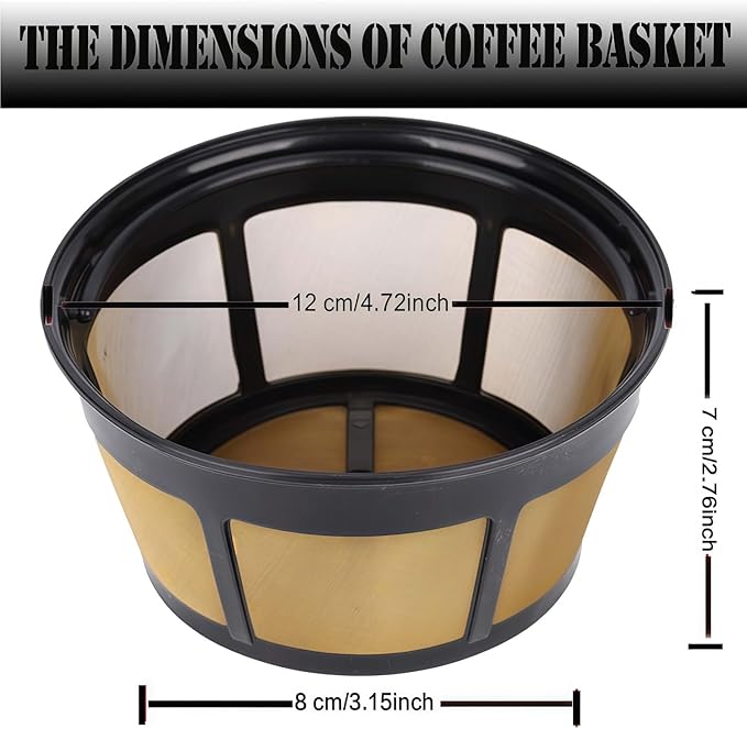 Reusable Coffee Filter, Fits BUNN Coffee Maker and Brewer Replaces your Coffee Filter 8 10 12 Cup Basket and Permanent Coffee Filter (2PCS)