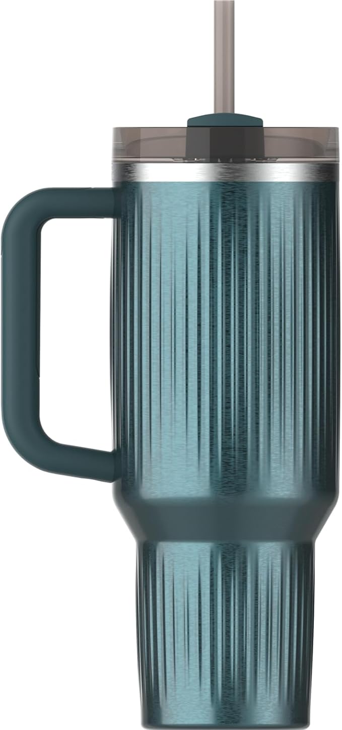 STANLEY Quencher H2.0 Tumbler with Handle and Straw 40 oz | Flowstate 3-Position Lid | Cup Holder Compatible for Travel | Insulated Stainless Steel Cup | BPA-Free | Fluted Marina Shine - Image 3