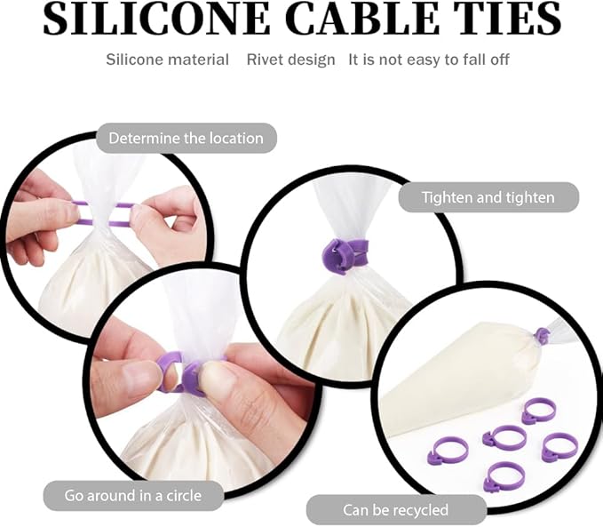 Beginner Cake Decorating Kit,50Pcs 12Inch Piping Bags Disposable with 3 Cake Scraper Smoother for Cake Decorating,Thickened Anti Burst Icing Bags,Pastry Bags for Cream Frosting,Cookies,cupcakes