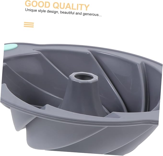 SHOWERORO 1pc Silicone Baking Mold for Chiffon Cake Steel Design Microwave Oven Safe Tool Light Grey - Image 2