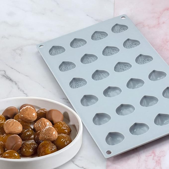 mostsom Mini Chestnut Chocolate Mold,Silicone Molds,Small Jelly Bean,Pastry,Candy,Fondant Molds (Chestnut K)