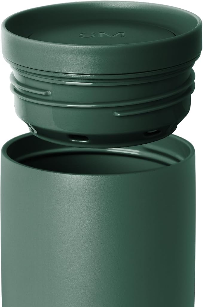 Simple Modern Insulated Travel Coffee Mug 360° Lid | 16oz | Green | Voyager Ceramic-Lined Insulated Stainless Steel Coffee Tumbler, Iced Coffee Cup, Mug with Lid | Fits Cupholder, Forest - Image 3
