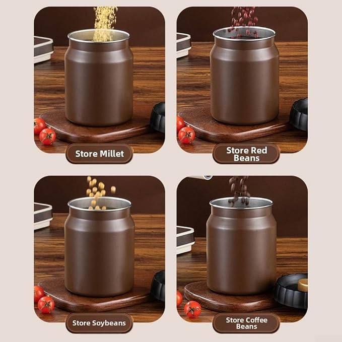 304 Stainless Steel Coffee Bean Canister, Airtight Coffee and Tea Storage Container, Light Blocking Moisture Food Storage Jar for Beans Tea Spices(Black) - Image 5