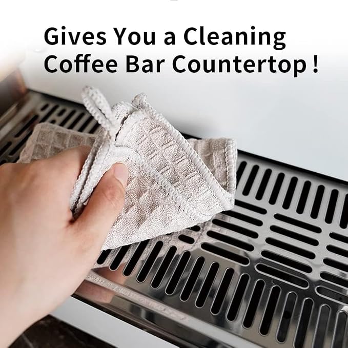 watchget 4 Pack Microfiber Espresso Barista Cleaning Towels, Dark Grey | Professional 12"x12" Lint-free Rags; Highly Absorbent Cleaning Towels for Espresso Steam Wands & Coffee Bar Counters - Image 5