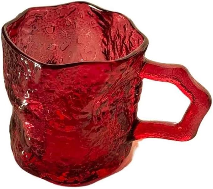 drinking glassware Glass Cups with Handle for Water Milk Juice Coffee(Red) by Unknown