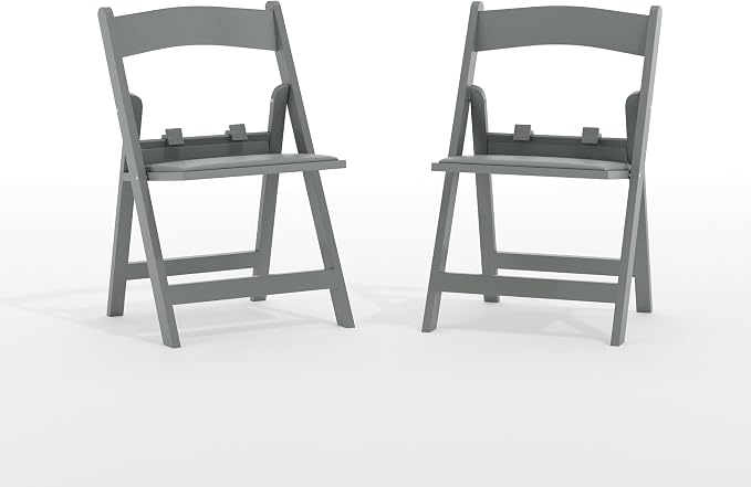 Flash Furniture Hercules Kids Resin Folding Chair, White, 2-Pack | White Gray Padded Seat by FlashFurniture