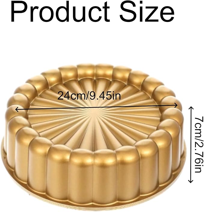 Charlotte Cake Pan Set of 2, 9.45Inch Nonstick Aluminium Ladyfinger Cake Mold for Baking, Gold Round Baking Pan for Tiramisu, Shortcake, Mousse and Cheesecake, Food-Grade Bakeware for Home Baking - Image 2