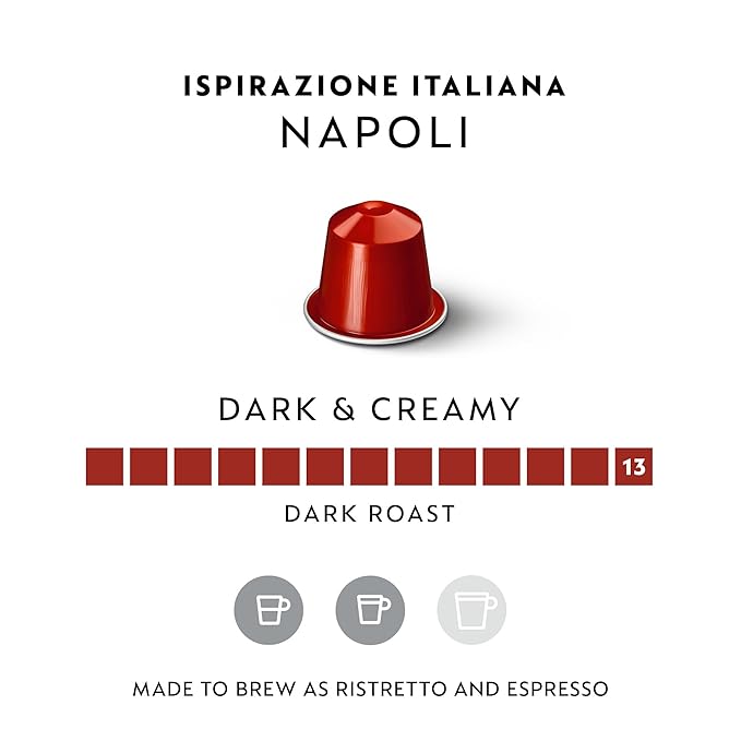 Nespresso Capsules Original Line, Ispirazione Napoli, Dark Roast Coffee Pods, 50-Count Espresso Coffee Pods,