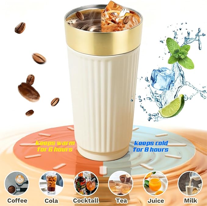 Vacuum Insulated Stainless Steel Travel Coffee Mug,Leak Proof Cup with Lid | 304 stainless steel mug with vacuum insulation, leak proof lid, silicone grip and car cup holder friendly design - Image 2