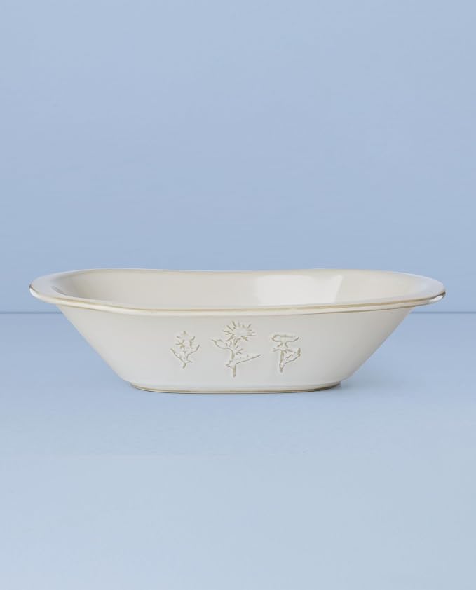 Lenox Homespun Stoneware Serving Bowl | dishwasher safe, microwave safe | for bread, salad, or fruit | entertaining | 3 inch, 58oz, gift for women - Image 2