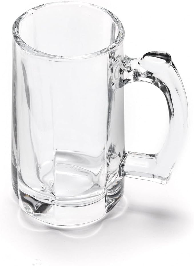 Heavy Beer Mugs Set, 12.5oz Glass Mugs With Handle, Beer Glasses For Freezer, 370ml Beer Drinking Glasses, Traditional Stein For Bar, Alcohol, Beverages,Coffee, Teas, Set of 2