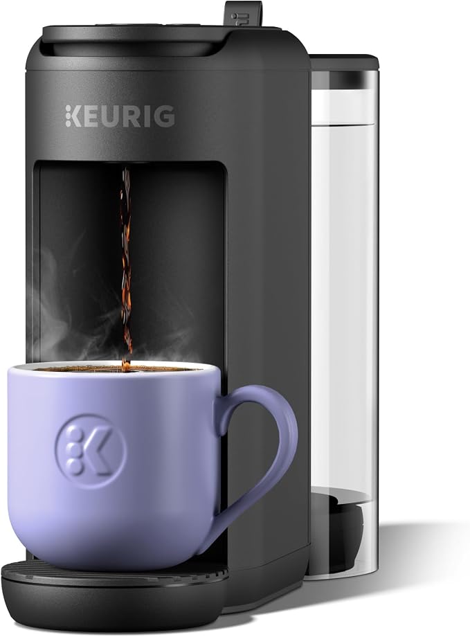 Keurig K-Mini Mate Plus Single-Serve K-Cup Pod Coffee Maker, Compact, 3 Cup Sizes, Brew Over Ice and Strong Button Features, 50 oz Removable Reservoir, Matte Black by Keurig