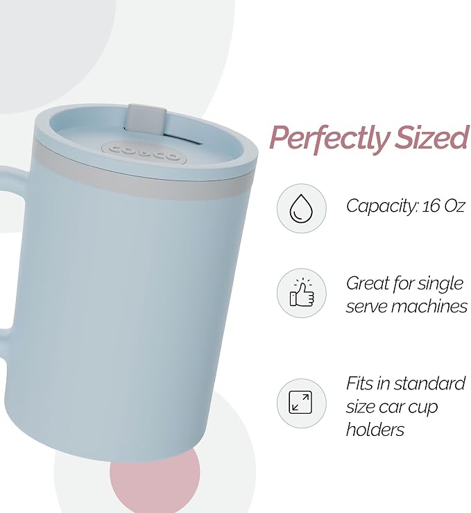 Copco Iconic Desk Mug 16 Oz - Light Blue/Pink, Set of 2 - Image 7