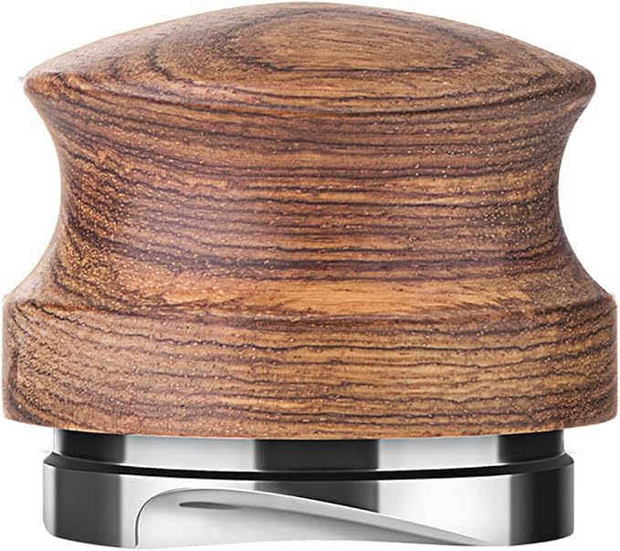 Coffee Tamper 58mm with Wooden Handle, Beautiful Espresso Hand Tampers for Premium Barista, Coffee Lovers, Handmade Coffee Shop