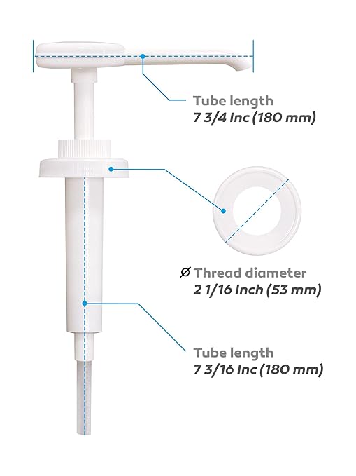 Syrup Pump Dispenser for Hershey's Gallon - Pump for Syrup Bottle, High Viscosity Pourer, Sturdy Syrup Pump Bottle, Fits Standard Half Gallon Bottles, Condiments, Individually Pack, 53 mm