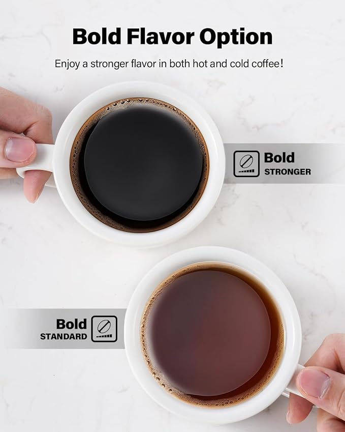 K Cup Coffee Maker, Single Serve Hot & Iced for K-Cup & Grounds | 52oz Removable Reservoir, Single Cup Coffee Maker with Bold Setting, 6-14oz Brew Sizes, Reusable Filter, Compact, Purple - Image 5