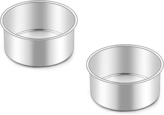 Homikit Mini Round Cake Pan Set of 2, 4 Inch Stainless Steel Small Baking Pans, 2” Deep Layer Smash Cake Tins, Oven & Dishwasher Safe，Non-Toxic & Healthy by Homikit