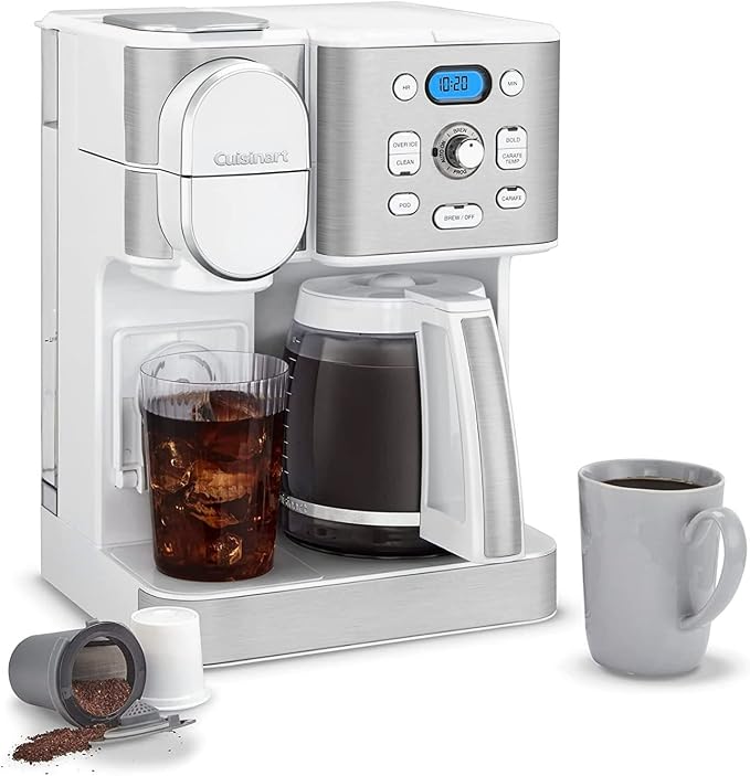 Cuisinart 12-Cup Coffee Maker, Single-Serve Brewer Glass Carafe, Automatic Hot & Iced Coffee Machine, Brew Strength Control and Brew Pause, SS-16W, White - Image 4