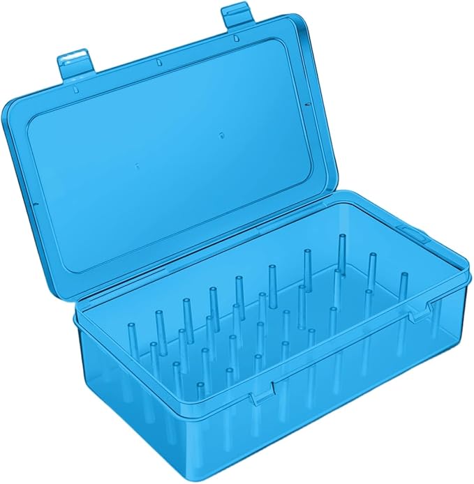 Piping Tips Storage Container Set, 1Pack, Clear Pink Blue, 9.33 x 5.3 x 2.5 inches (Blue)