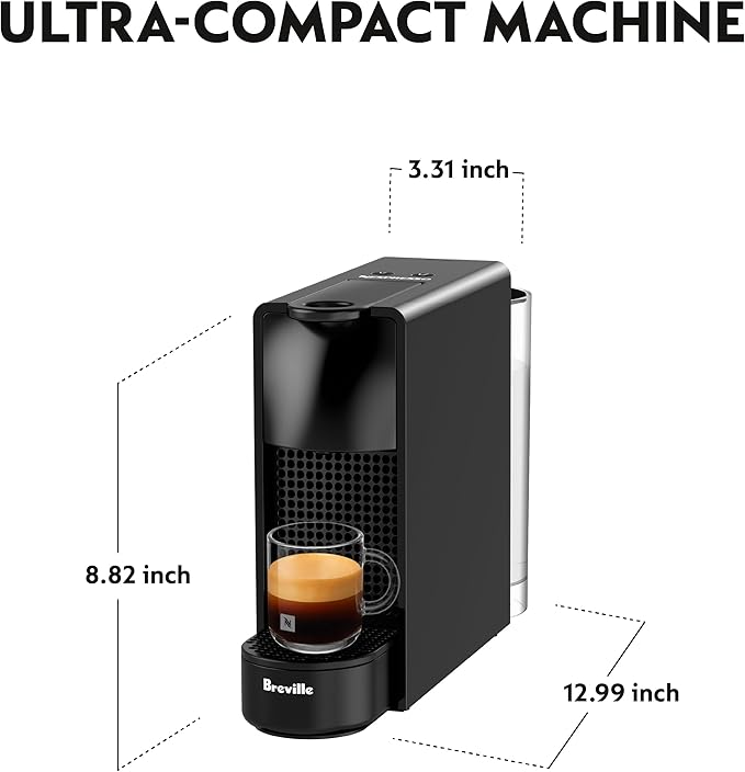 Nespresso Essenza Mini Espresso Machine by Breville, Piano Black | Piano - Image 2