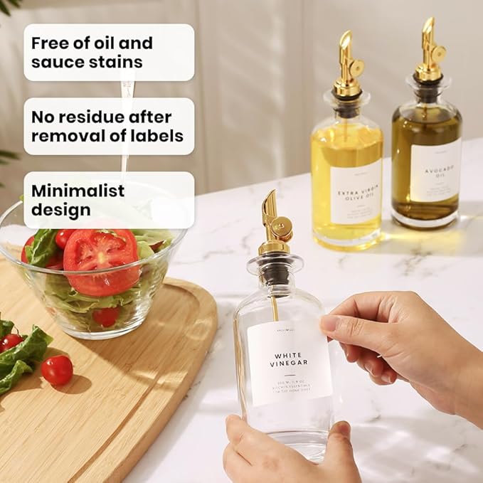 Molimoli - Premium Olive Oil Dispenser Bottles for Kitchen with Pourer - Oil and Vinegar Dispenser Set, Glass Dispenser for Kitchen, Dispenser Bottle of 350ml - Set of 2 - Image 5