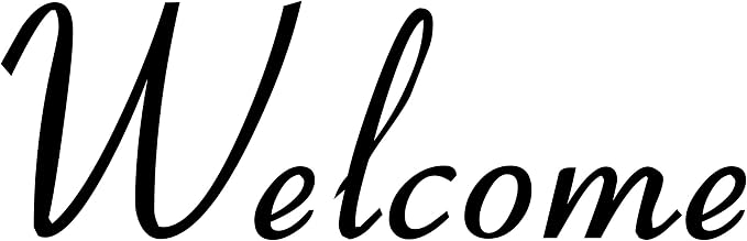 Welcome 9.5w x 3h Label | Kitchen Pantry Organization | Die Cut Vinyl Decal | Black Retro Font (Sticker Only) by MinglewoodTrading