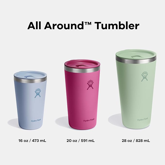 Hydro Flask All Around Tumbler Press-in Lid, Insulated Travel Mug, Stainless Steel Coffee Cup 20 Oz Tonal Birch Gray - Image 5