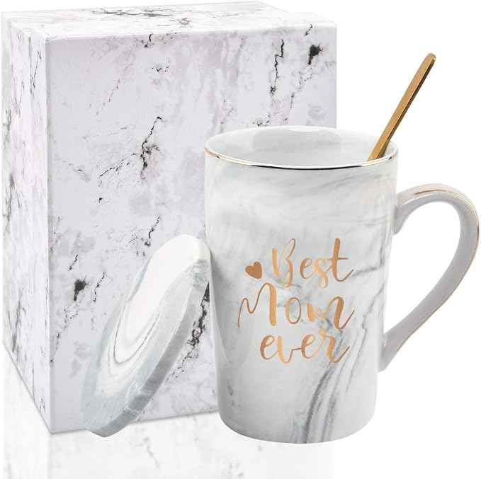 YHRJWN Mothers Day Gifts for Mom, Best Mom Ever Coffee Mug, Mom Birthday Gifts from Daughter Son, Moms Gift Idea for Christmas, Mothers Day, Valentines Day, Present for Moms Mothers, 14 Oz Gray - Image 7