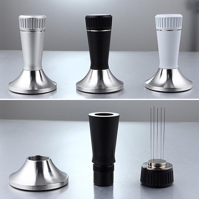 2 in 1 with Espresso Tamper, Magnetic Set 53mm Espresso Coffee Tamper for 54mm Portafilter Basket,Coffee Distributor Tamper for Espresso Machine Accessories,Handle Press Tool (Black)