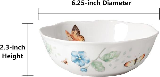 Lenox 806735 Butterfly Meadow All-Purpose Bowl, 1-Piece, 6.25' L x 6.25' W x 2.3' H, 20-Fl oz, Service For 1 - Image 2