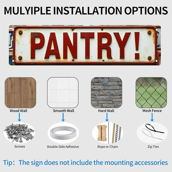 Wall Decor 16 * 4 Inch Tin Signs PANTRY Rustic Kitchen Storage Practical Wall Decor - Image 5