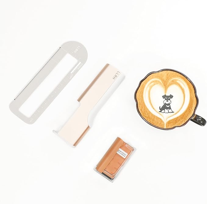 LLRH Latte Art Food Printpen DIY Image for Coffee Beer Cocktails Macaron Cookie, Bluetooth, for Home, Small Shops (Black)